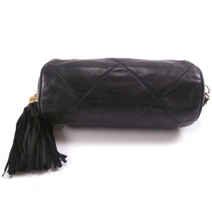 Chanel Vintage Small Lambskin Tassel Evening Bag Black 4 of 11