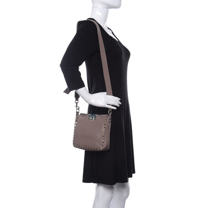 Valentino Garavani Pebbled Calfskin Mini Rockstud Flip-Lock Messenger Bag Poudre 2 of 9