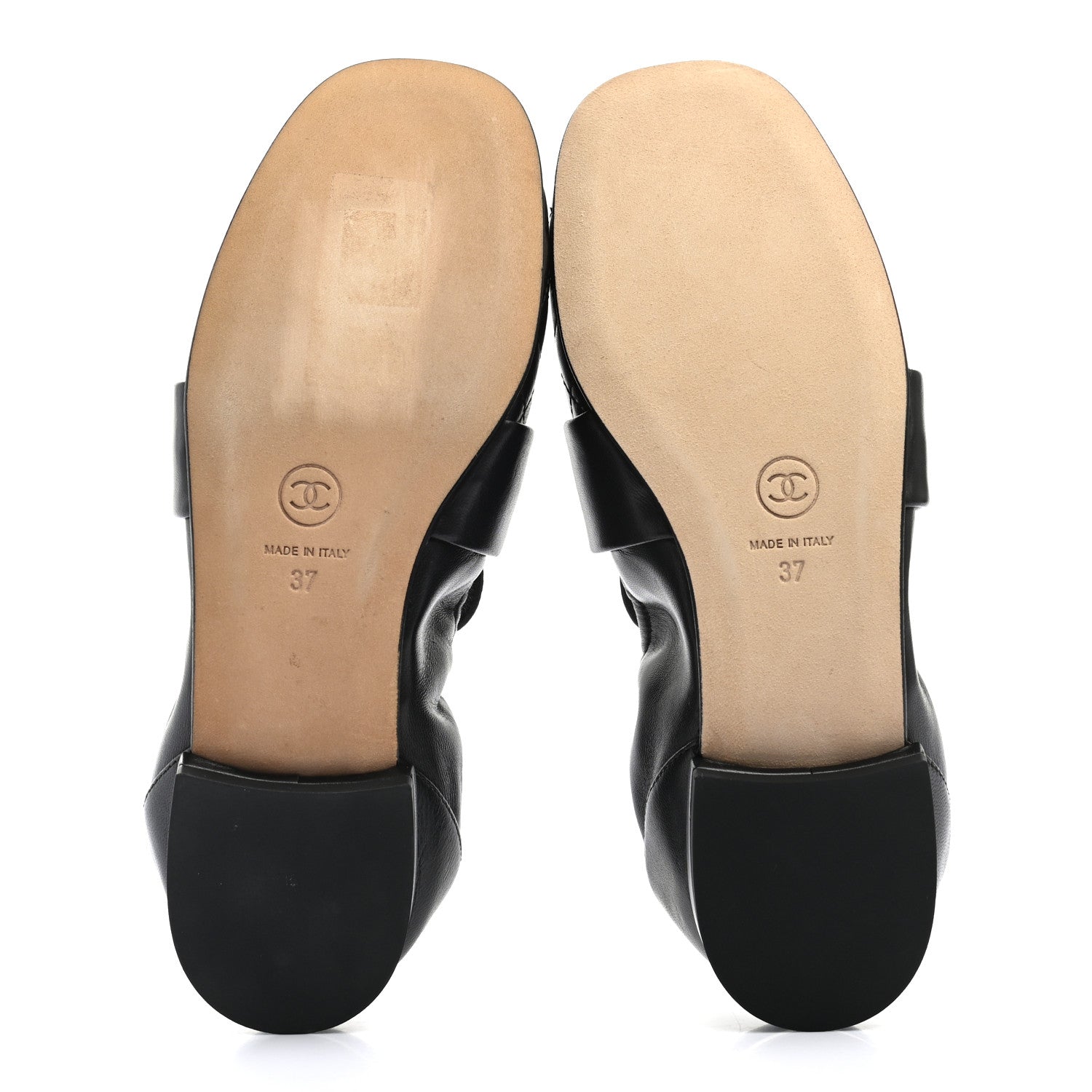 Chanel Laminated Lambskin Womens Quilted Elastic CC Moccasin Loafers 37 Black 5 of 9