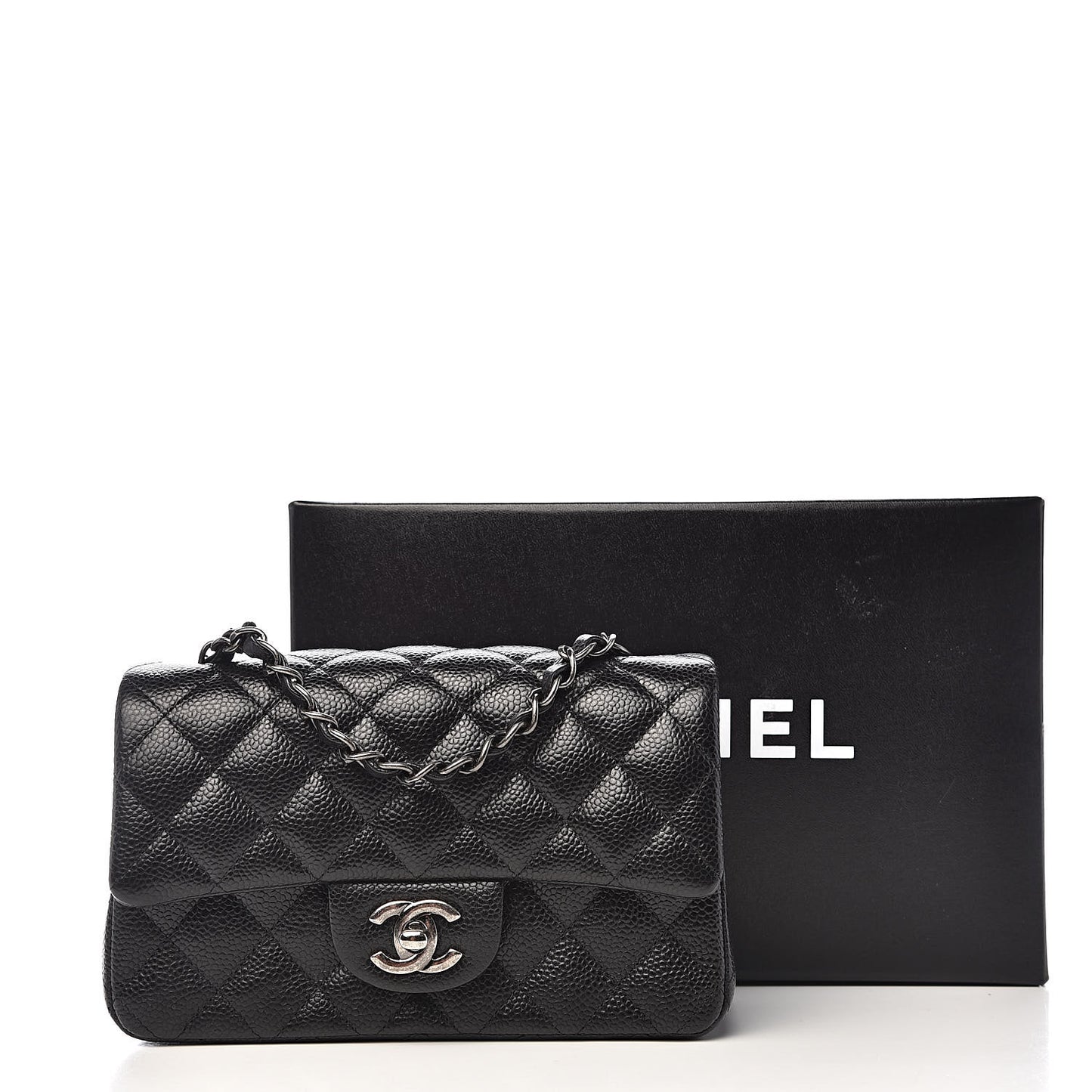 Caviar Quilted Mini Rectangular Flap Black