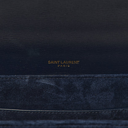 Saint Laurent Smooth Calfskin Suede Medium Bellechasse Navy 6 of 11
