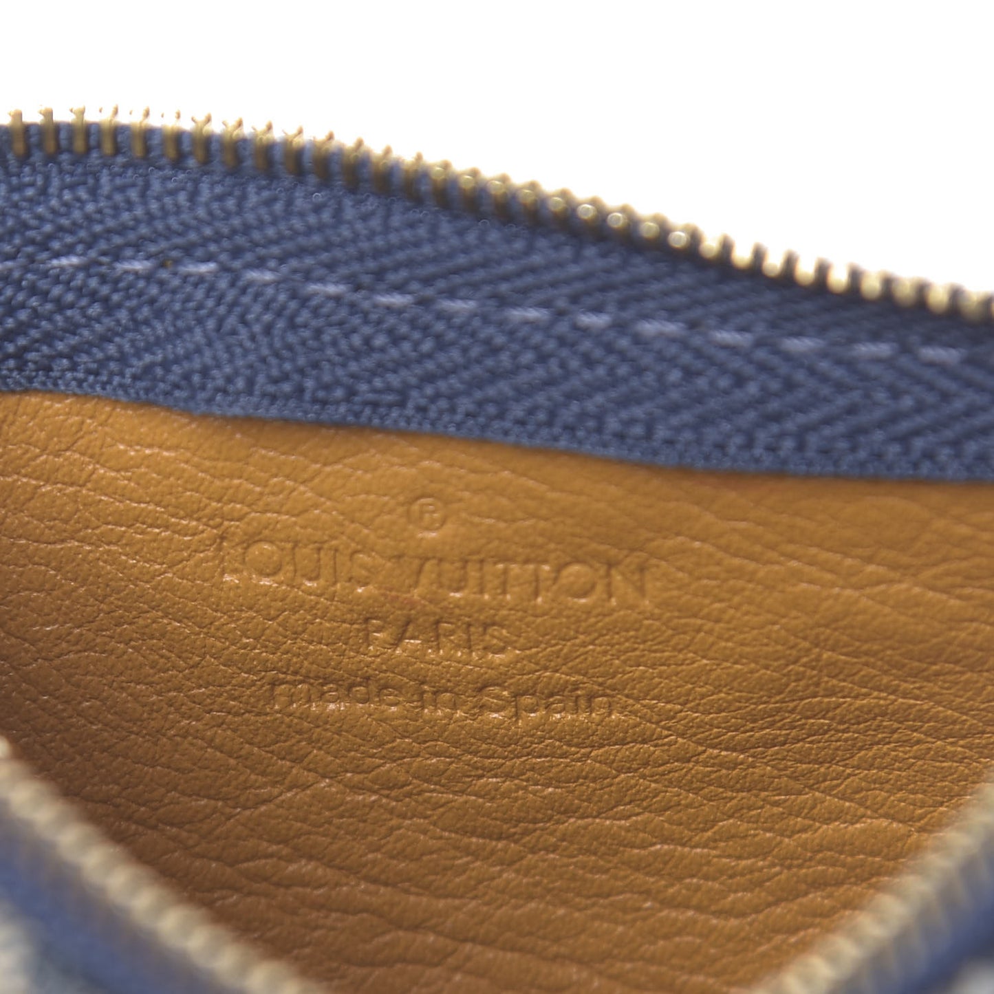 Monogram Denim Key Pouch Blue