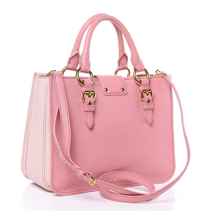 Miu Miu Goatskin Madras Shopping Tote Rosa Gemma 3 of 13