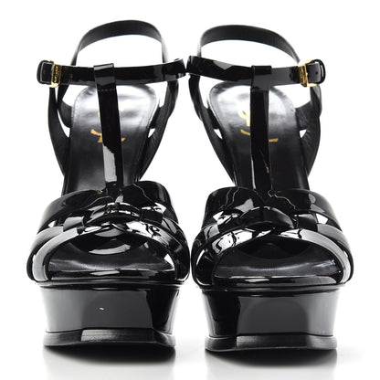 Saint Laurent Patent Tribute 105 Platform Sandals 38.5 Black 2 of 10