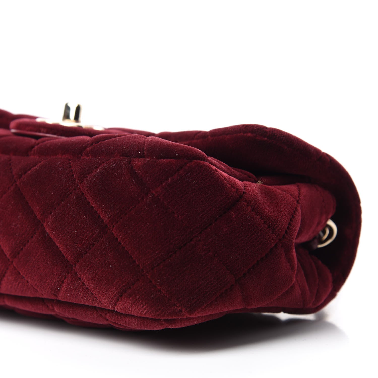 Chanel Velvet Quilted Mini Rectangular Pearl Crush Flap Burgundy 7 of 10