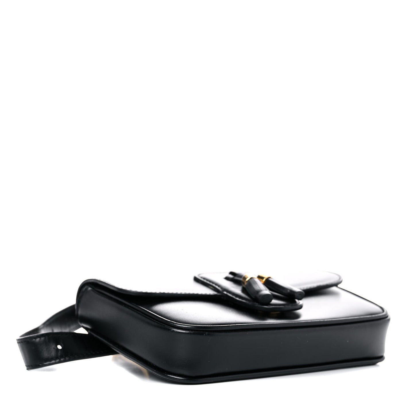 Smooth Calfskin Tassel Belt Bag Black