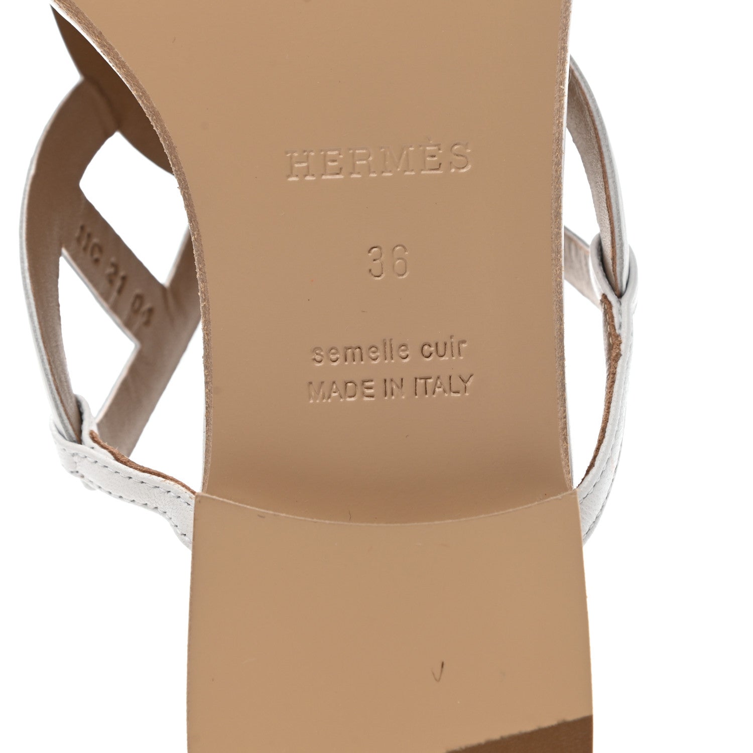 Hermes Nappa Womens Beach Sandals 36 White 6 of 9