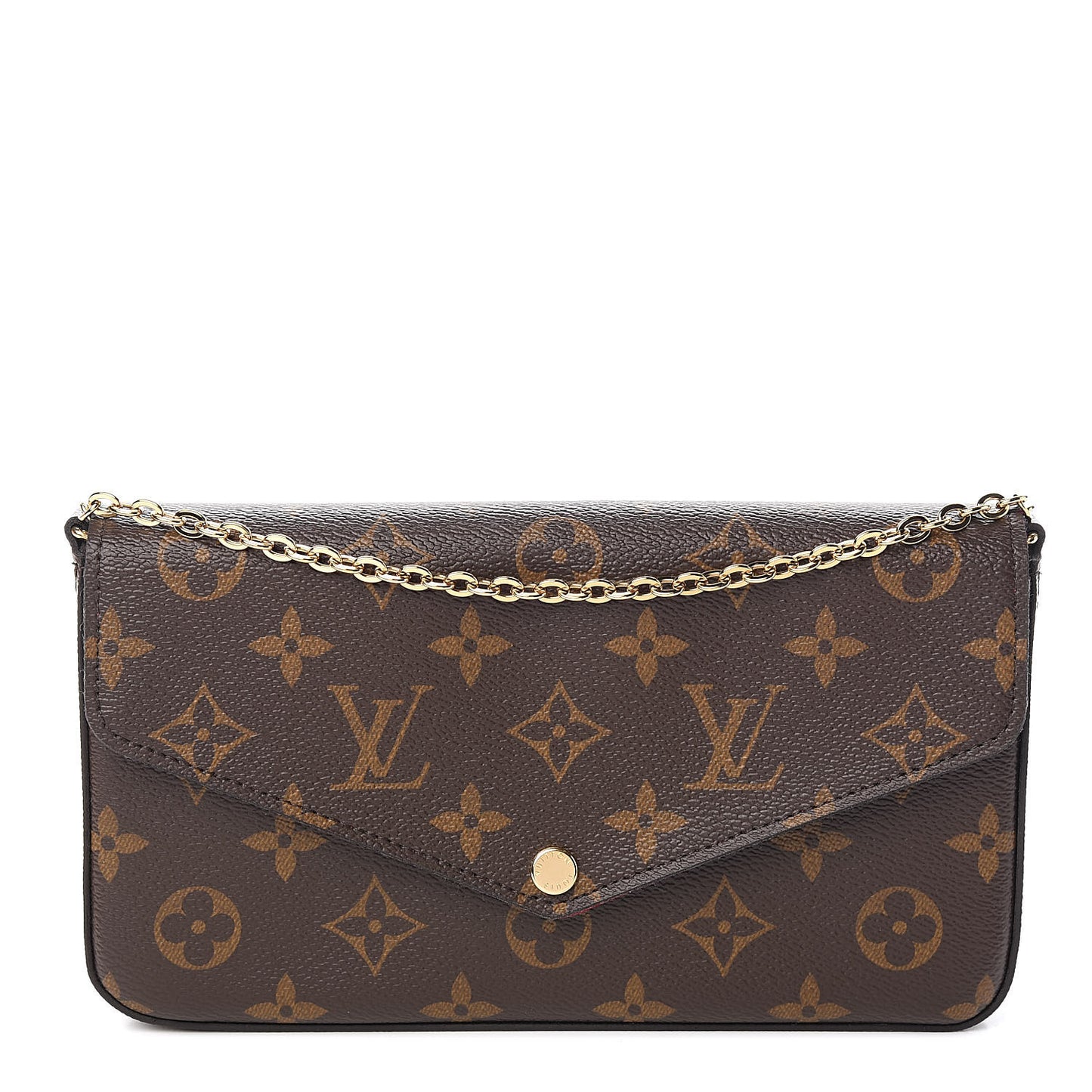 Monogram Pochette Felicie Chain Wallet Fuchsia