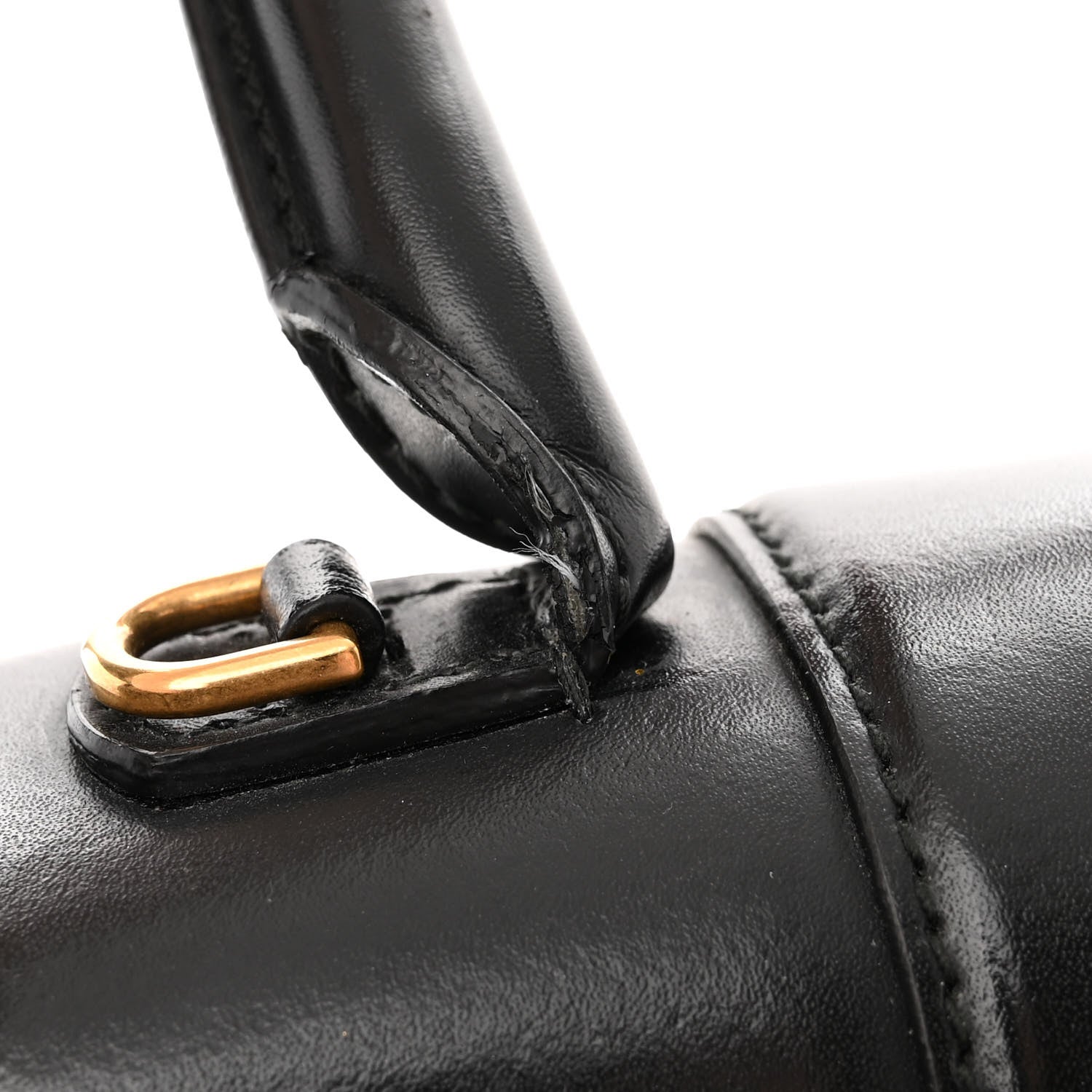 Balenciaga Shiny Box Calfskin Medium Hourglass Top Handle Bag Black 16 of 17