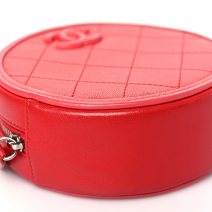 Chanel Calfskin Quilted Bi-Color CC Round Clutch With Chain Pink Red 9 of 11