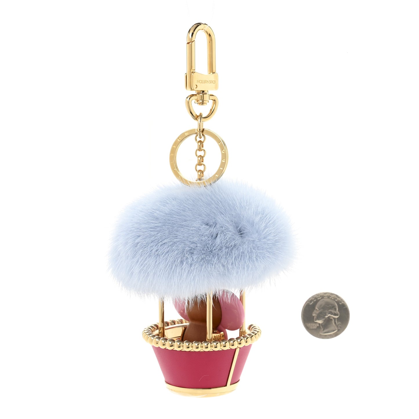 Mink Fur Fun Fair Big Wheel Bag Charm Key Holder