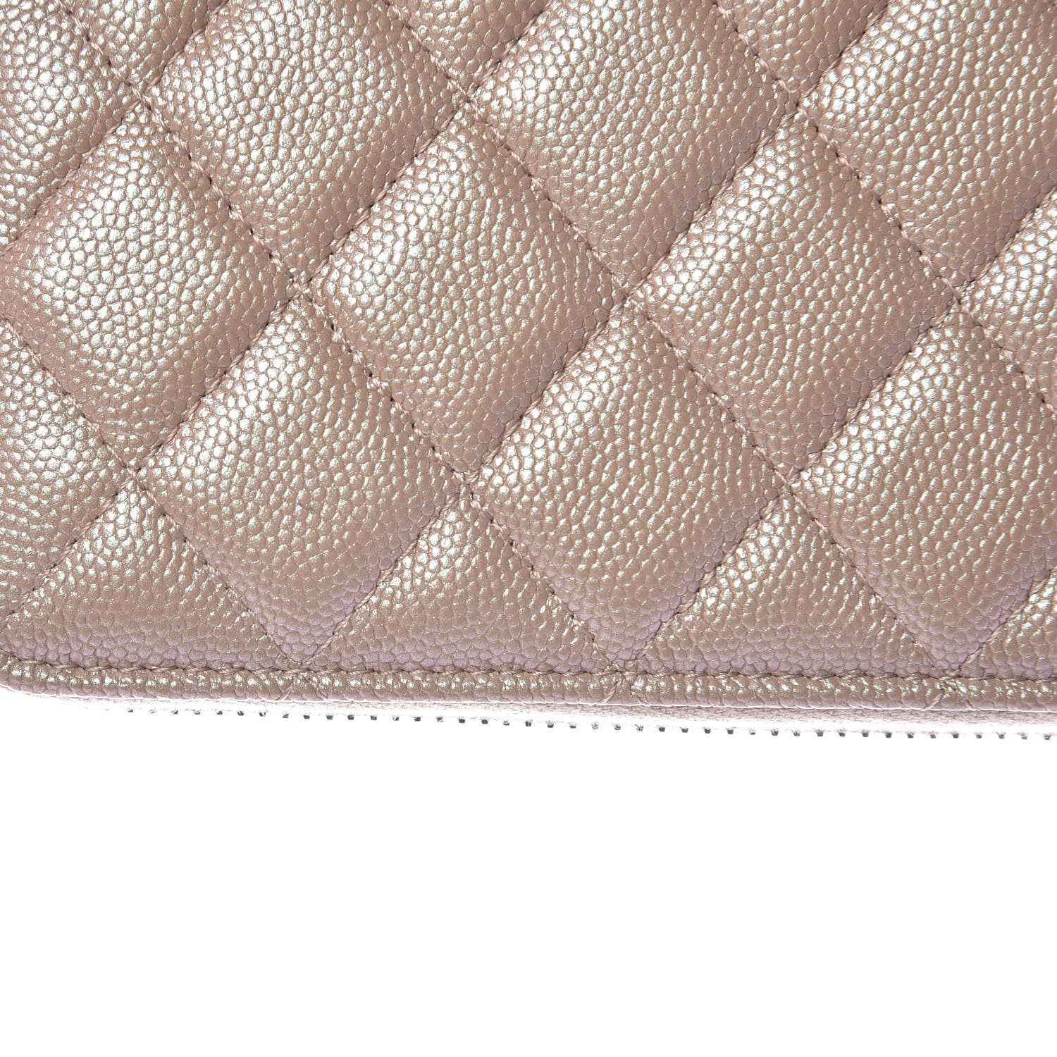 Chanel Iridescent Caviar Quilted Long Zip Around Wallet Beige 11 of 12