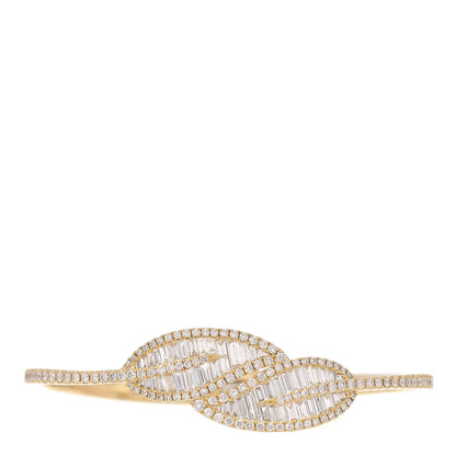 Anita Ko 18K Yellow Gold Diamond Leaf Bangle Bracelet 1 of 3