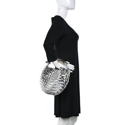 Bottega Veneta Mirror Laminated Nappa Intrecciato Sardine Bag Silver 2 of 10