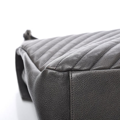 Saint Laurent Sheepskin Matelasse Chevron Monogram Large College Satchel Grey 14 of 15