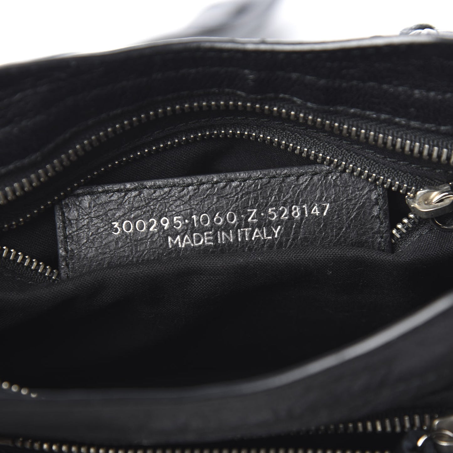 Agneau Classic Silver Hardware Mini City Logo Strap Black White
