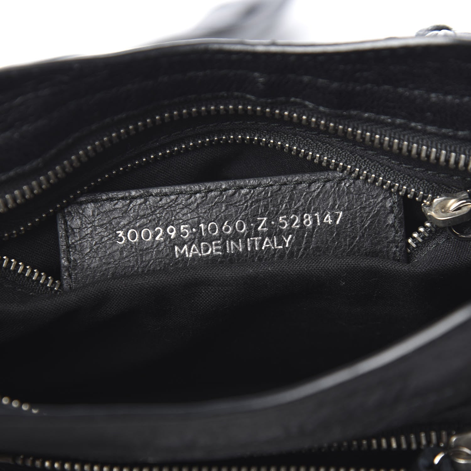 Balenciaga Agneau Classic Silver Hardware Mini City Logo Strap Black White 6 of 9