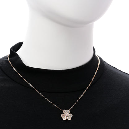 Van Cleef & Arpels 18K Rose Gold Diamond Pink Sapphire Small Frivole Pendant Necklace 2 of 7