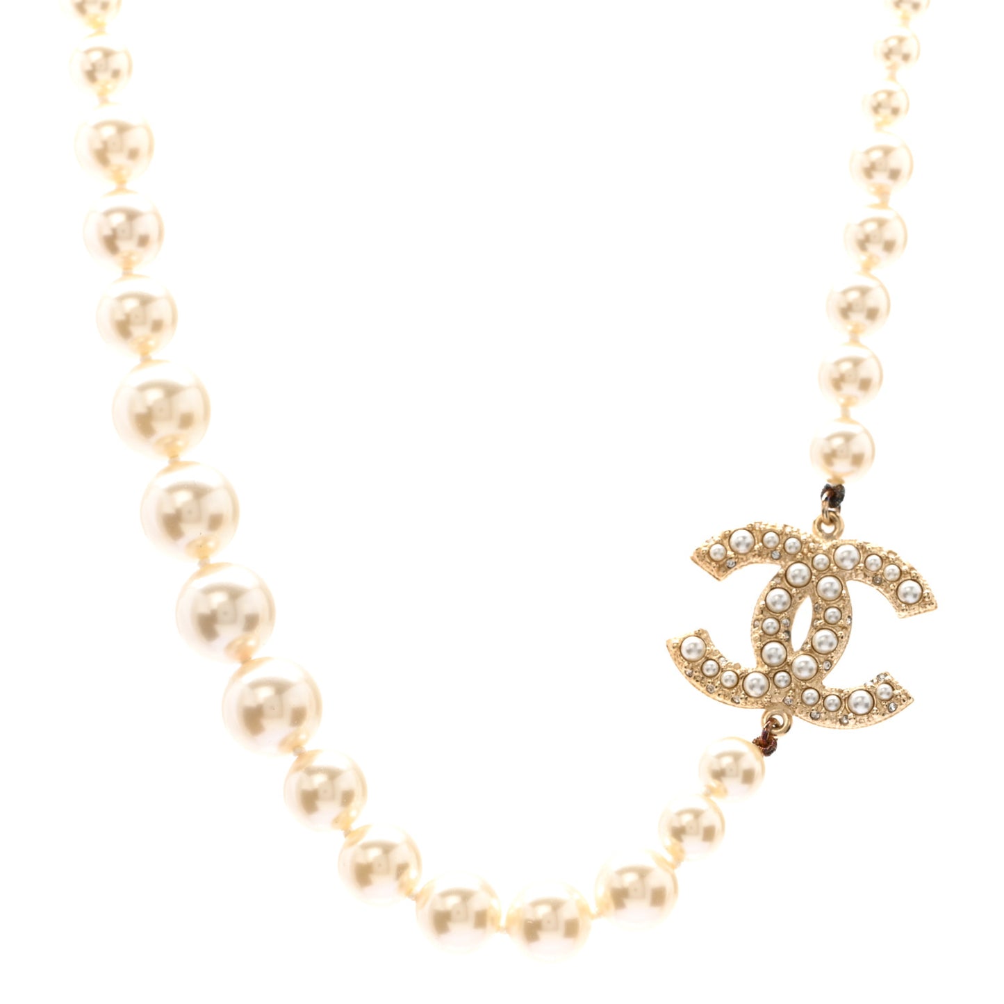 Pearl CC 100th Anniversary Necklace Light Gold