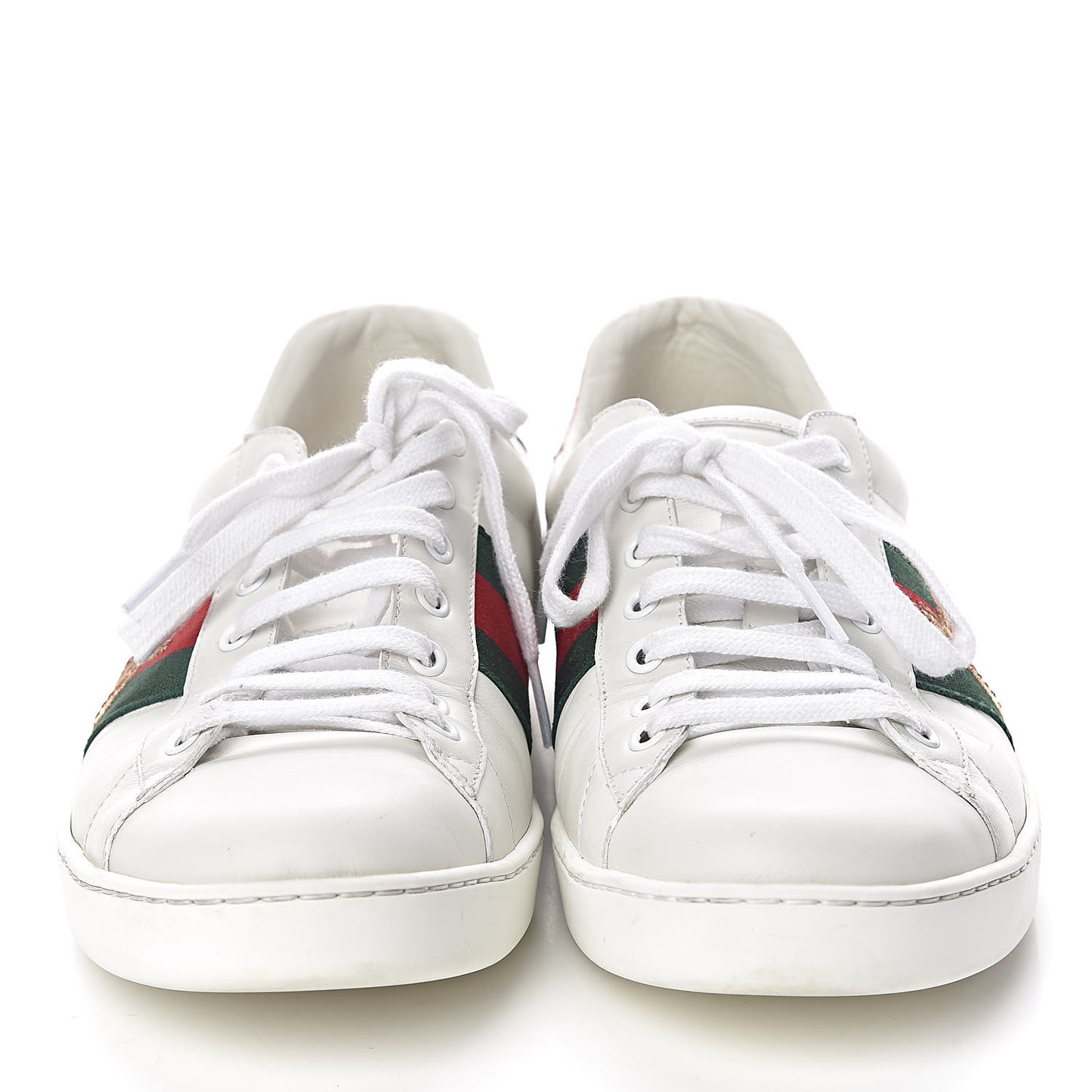 Miro Soft Calfskin Laminated Ayers Web Bee Embroidered Mens Ace Sneakers 9 White Red Flame Green