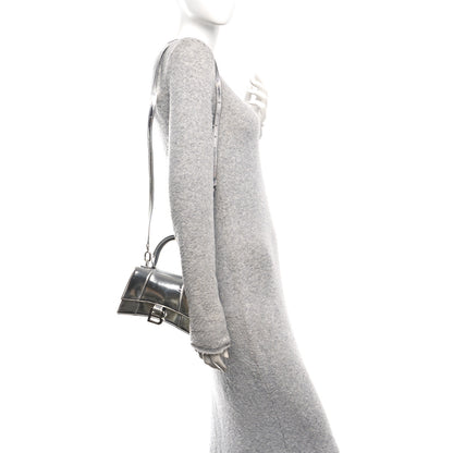Balenciaga Mirror Calfskin Hourglass Top Handle Bag XS Silver 2 of 10