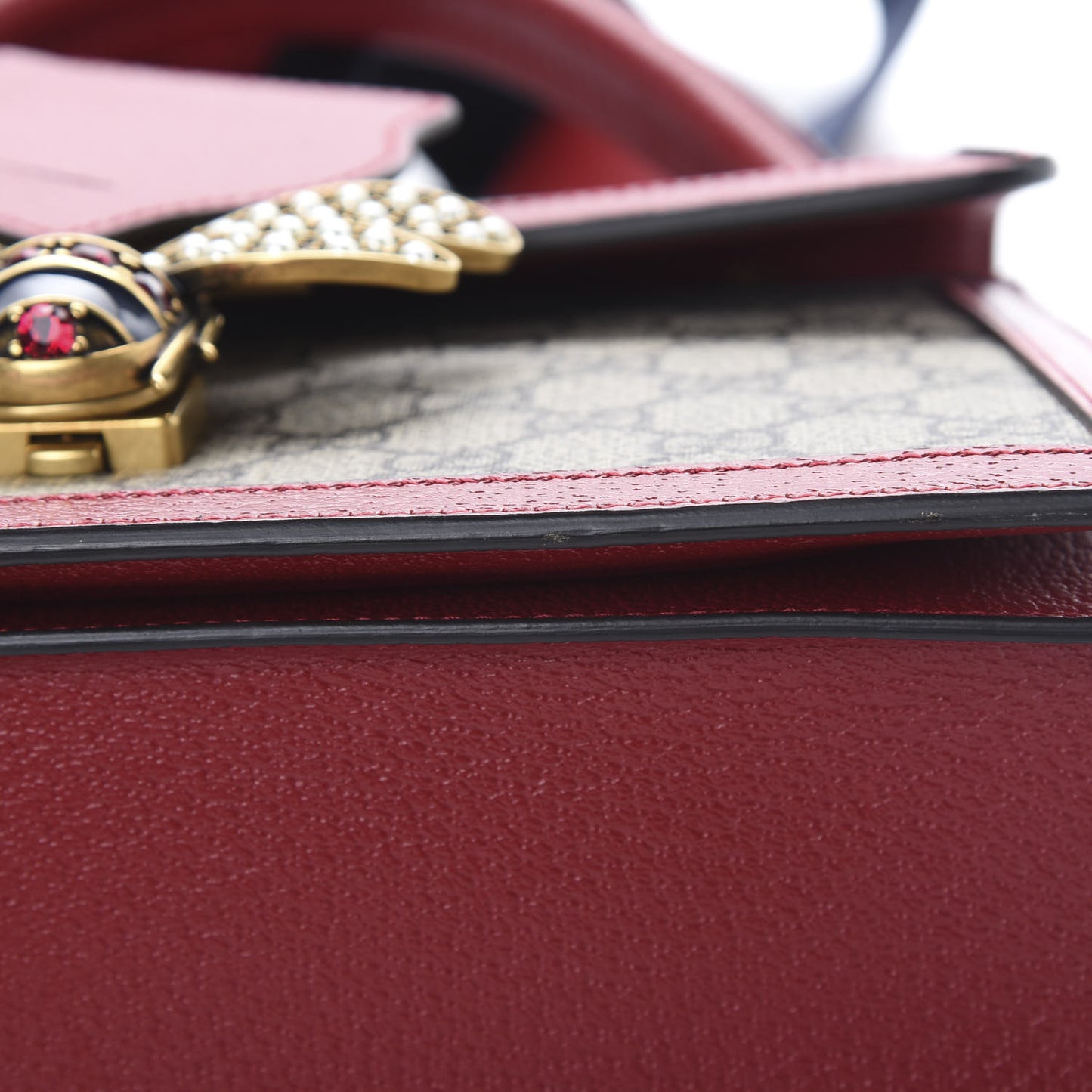 GG Supreme Monogram Small Queen Margaret Top Handle Bag Red