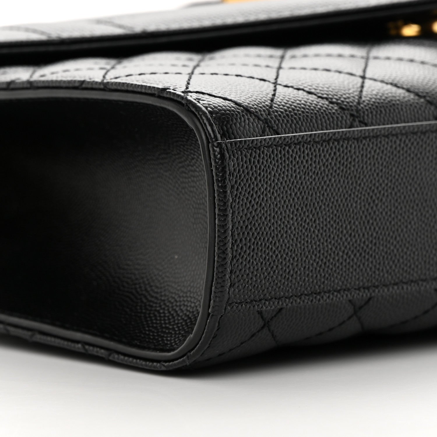 Saint Laurent Grain De Poudre Textured Mixed Matelasse Triquilt Medium Monogram Satchel Black 9 of 10