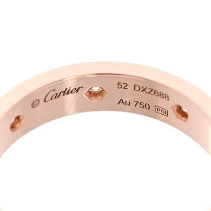 Cartier 18K Pink Gold 8 Diamond 4mm LOVE Wedding Band Ring 52 6 4 of 4
