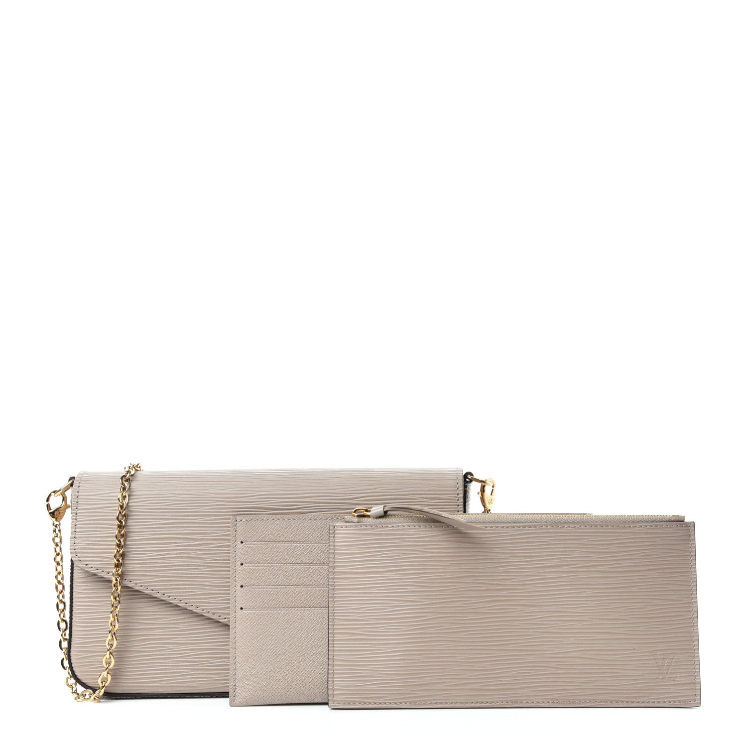 Louis Vuitton Epi Felicie Pochette Chain Wallet Galet 3 of 10