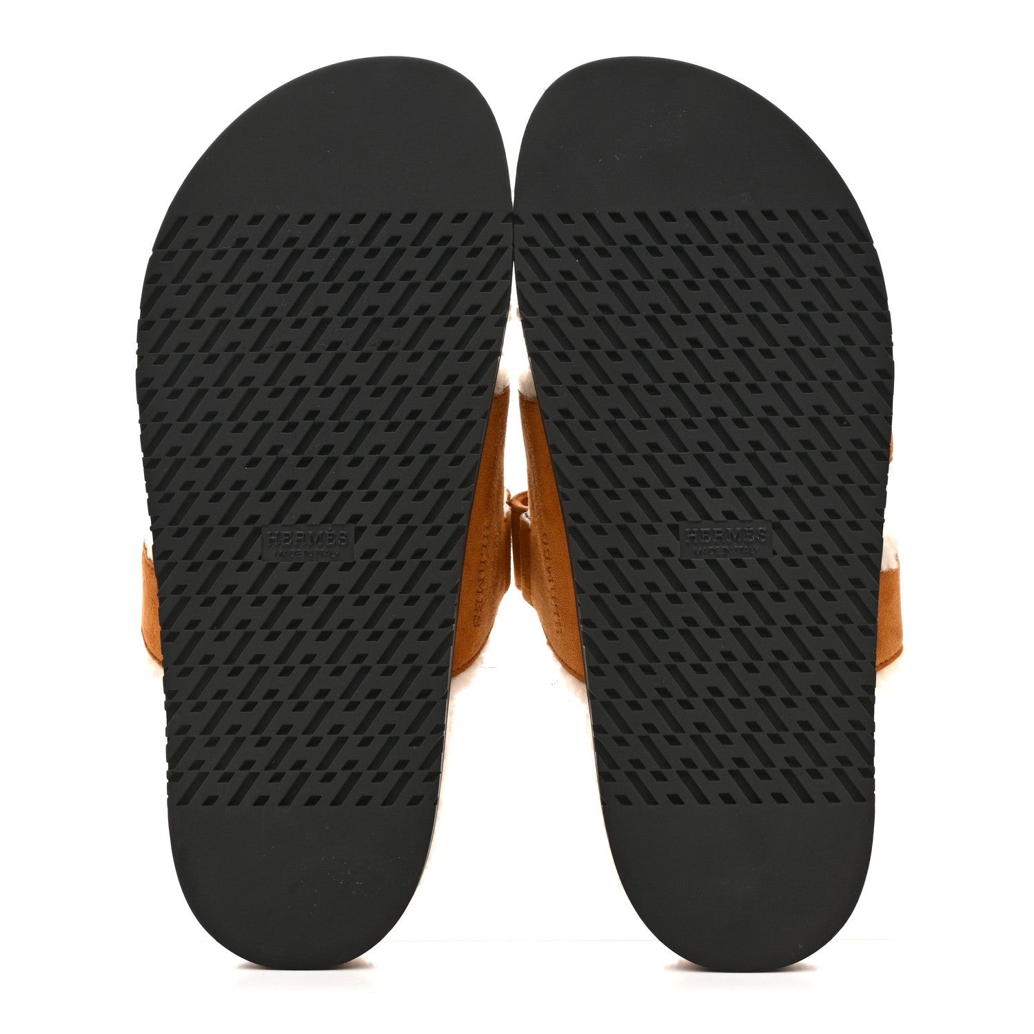 Hermes Suede Goatskin Woolskin Womens Chypre Sandals 40 Naturel Ecru 6 of 10