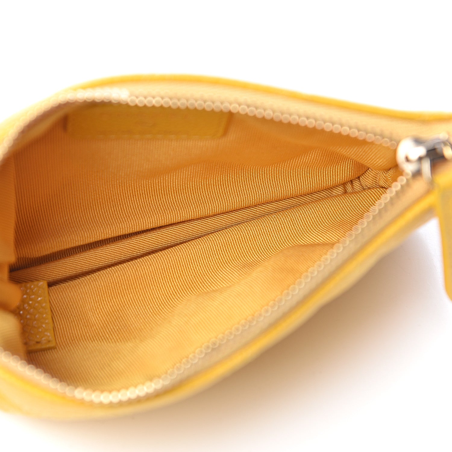 Chanel Caviar Quilted Small Cosmetic Case Yellow 5 of 10
