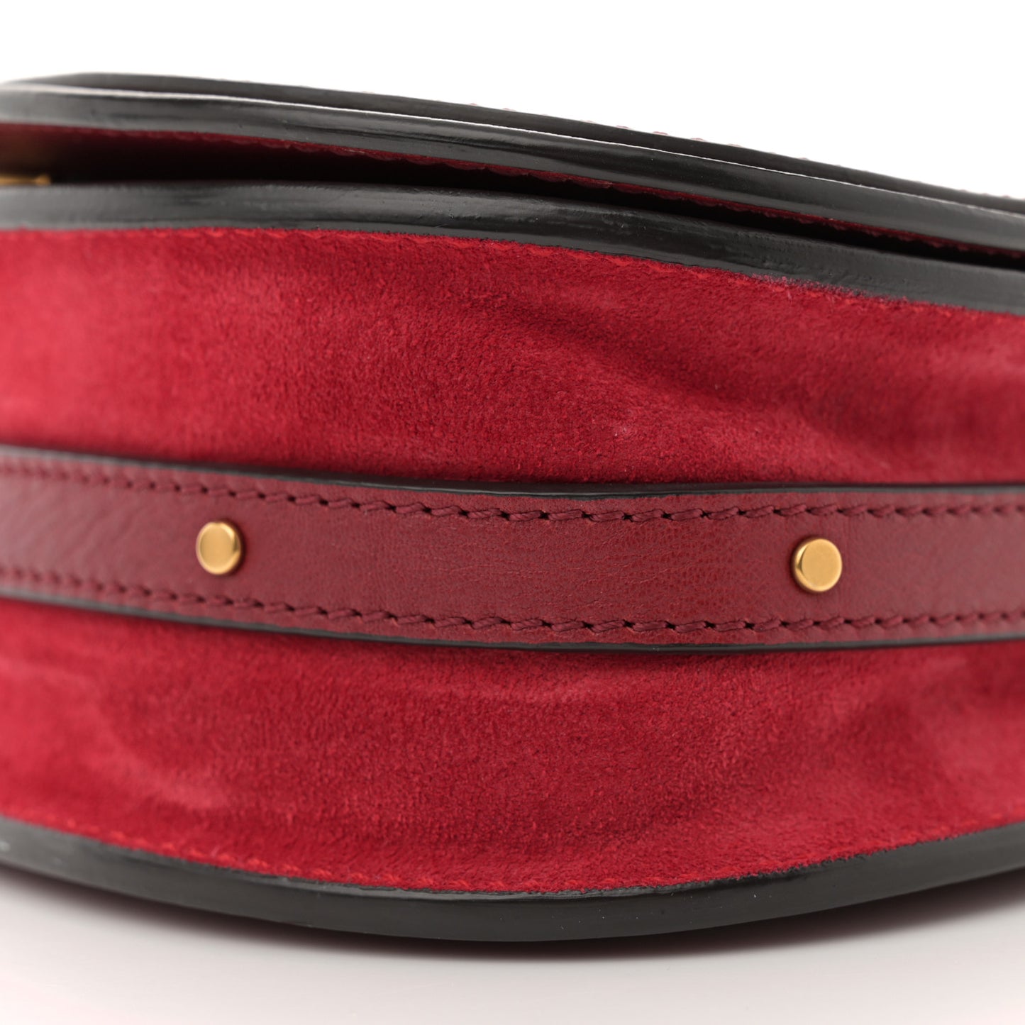 Calfskin Suede Small Nile Bracelet Bag Intense Red