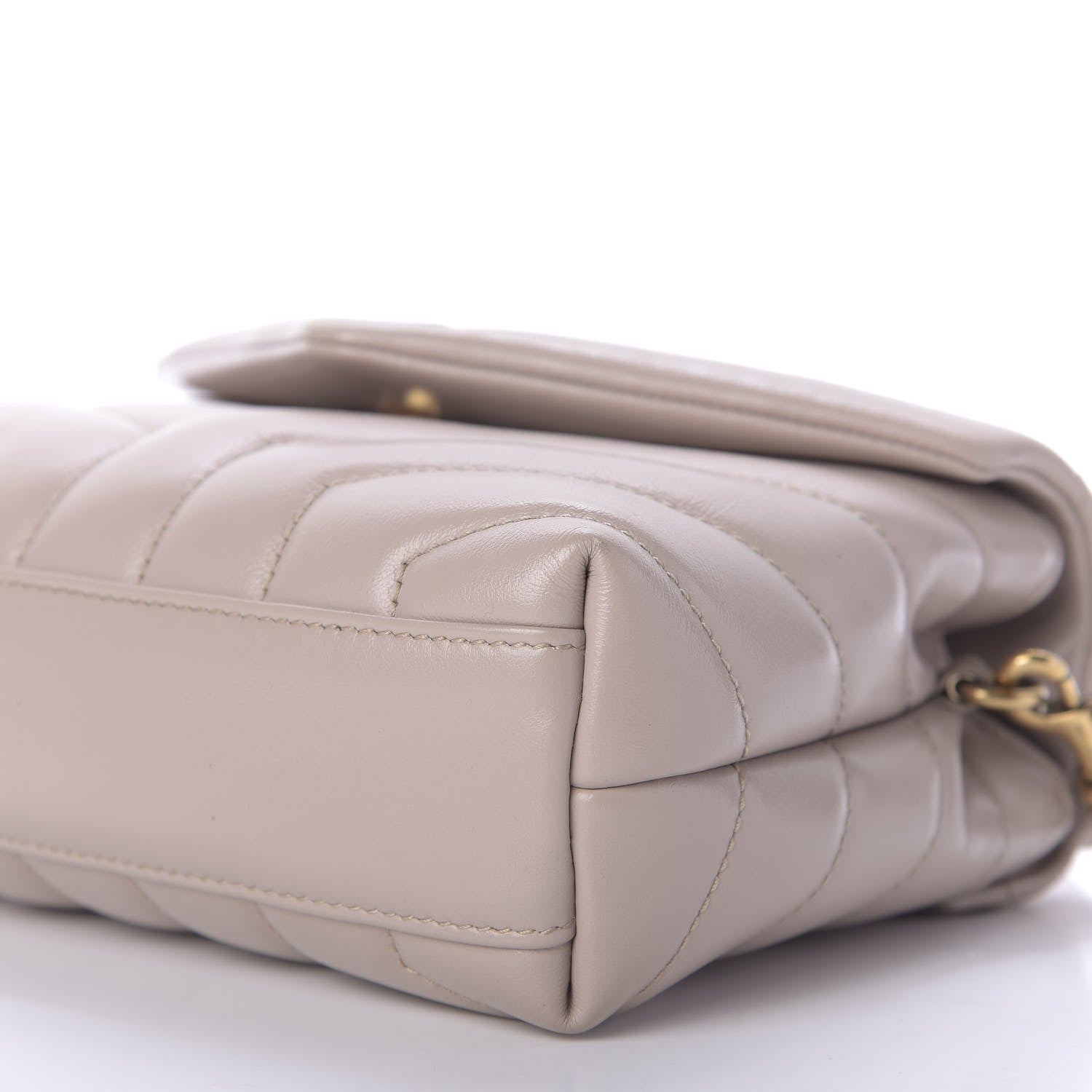 Saint Laurent Calfskin Y Quilted Monogram Toy Loulou Satchel Light Natural 7 of 8