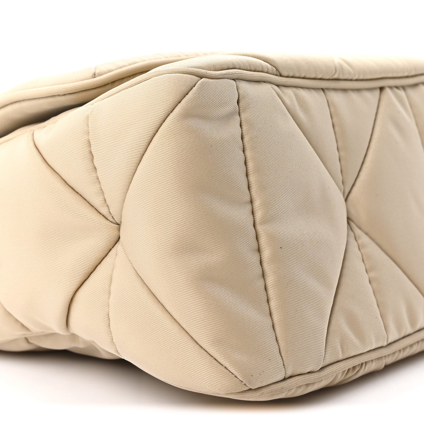Re-Nylon Quilted Padded Flap Shoulder Bag Deserto