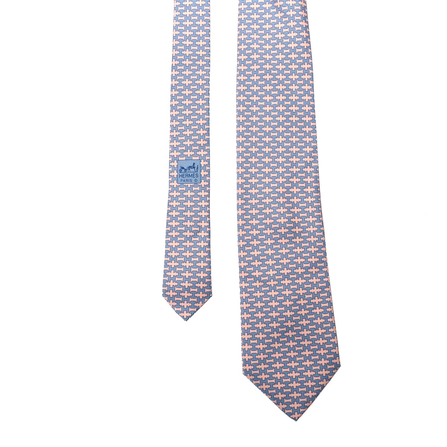 Hermes Printed Silk Mens Neck Tie Pink 1 of 6