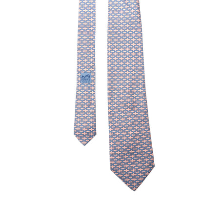 Hermes Printed Silk Mens Neck Tie Pink 1 of 6