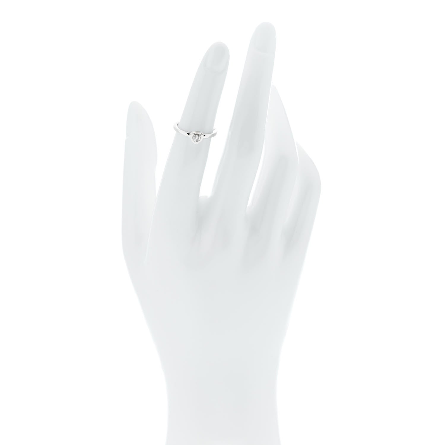 Cartier 18K White Gold Diamond D'Amour Heart Ring 47 4.25 2 of 5