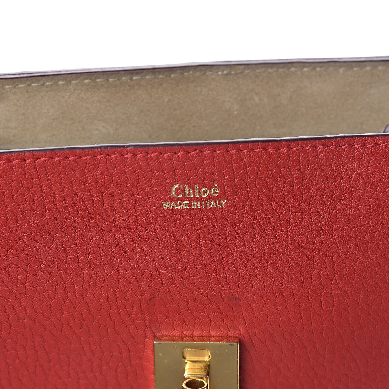 Chloe Grained Lambskin Drew Shoulder Bag Plaid Red 6 of 9