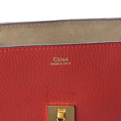 Chloe Grained Lambskin Drew Shoulder Bag Plaid Red 6 of 9