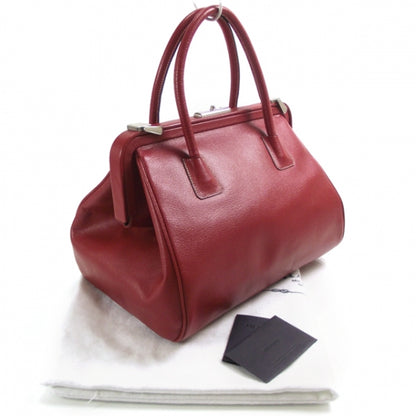 Prada Goatskin Cerniera Doctor Bag Rubino 4 of 20