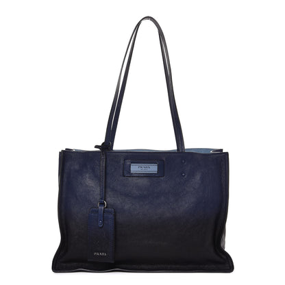 Prada Glace Calf Etiquette Tote Astrale Inchiostro 1 of 9
