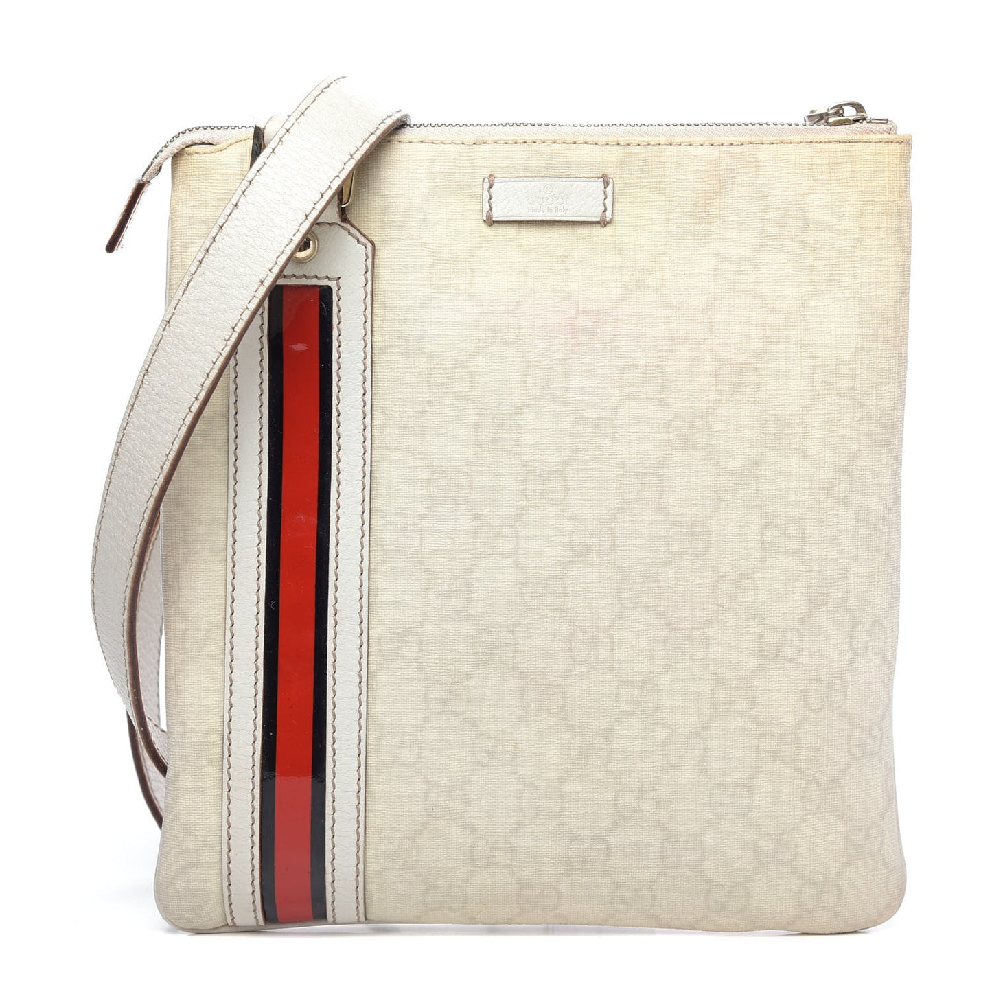 GG Plus Web Messenger Bag White