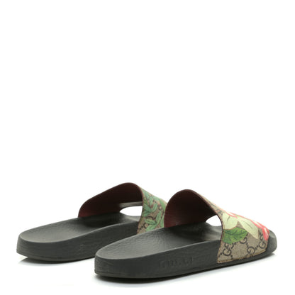 Gucci GG Supreme Monogram Tian Womens Slide Sandals 35 Beige Multicolor 4 of 11