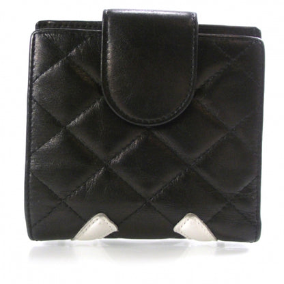 Chanel Calfskin Quilted Cambon Bi-Fold Wallet Black White 2 of 11