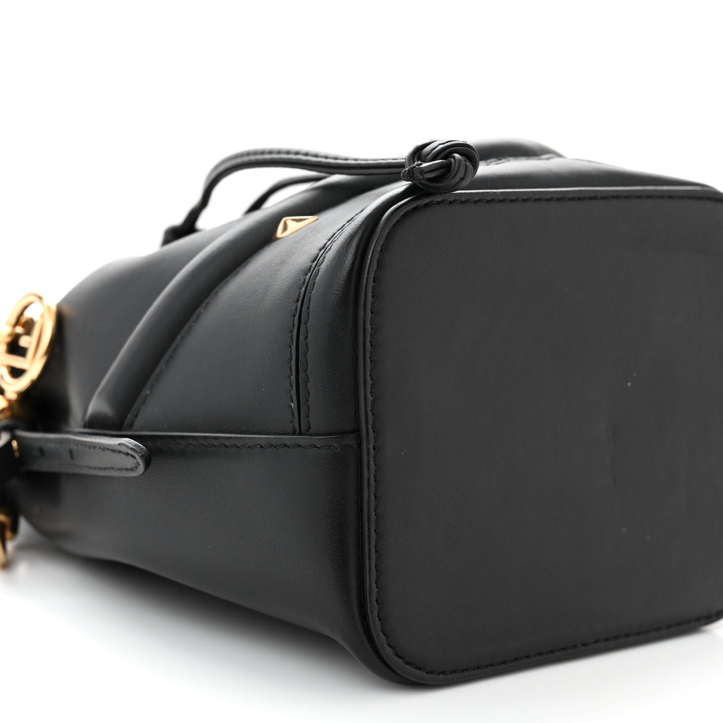 Vitello Century F is Fendi Eyebrow Monster Eyes Embossed Mini Mon Tresor Bucket Bag Black
