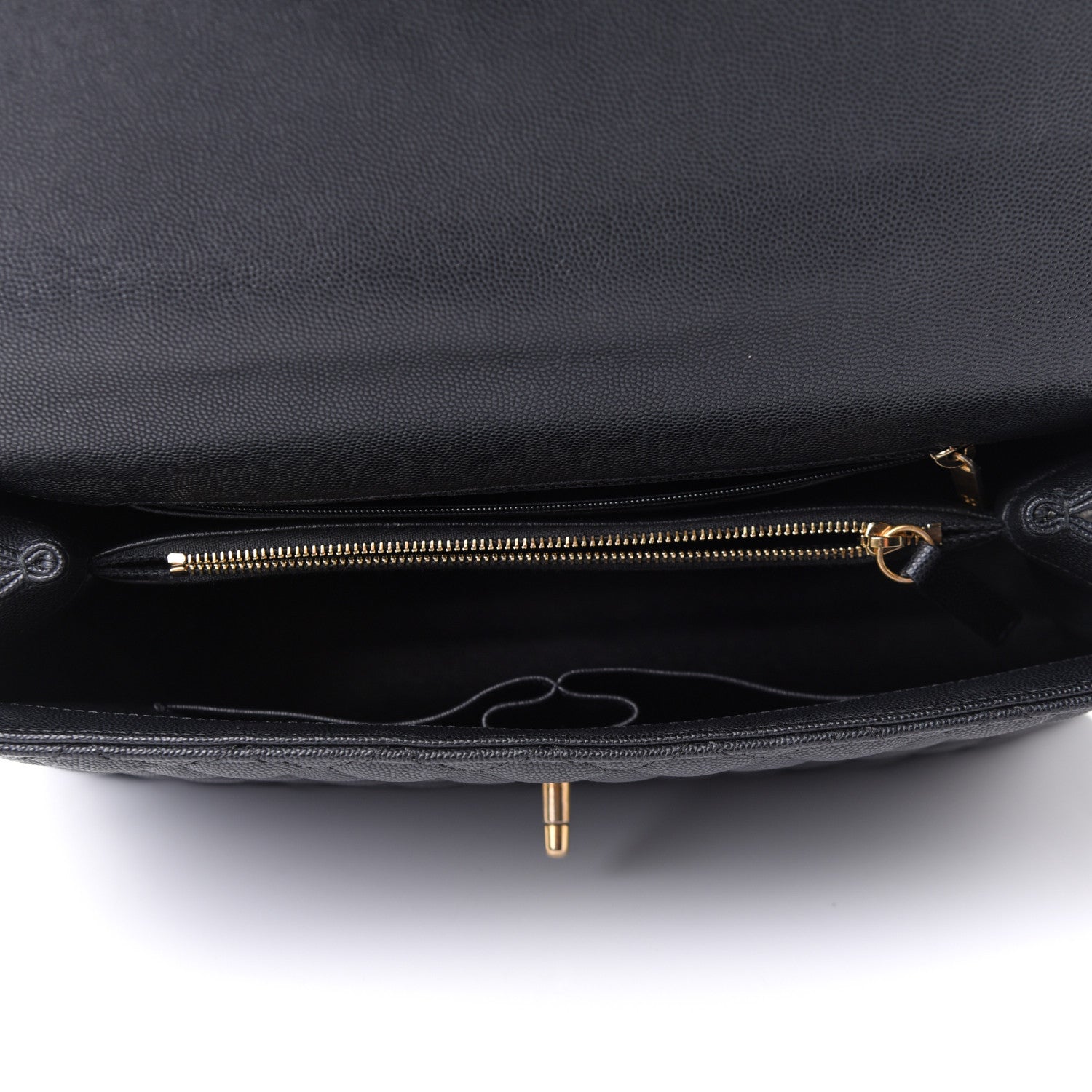 Chanel Caviar Lizard Quilted Medium Coco Handle Flap Black 5 of 14