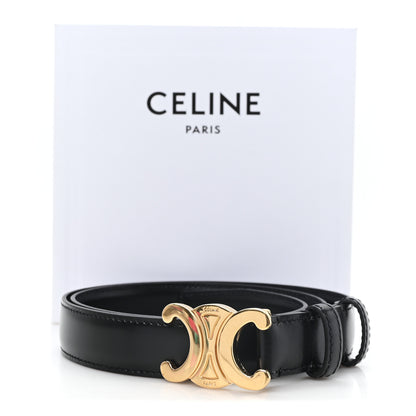 Celine Box Calfskin Medium 25mm Triomphe Belt 80 32 Black 6 of 6