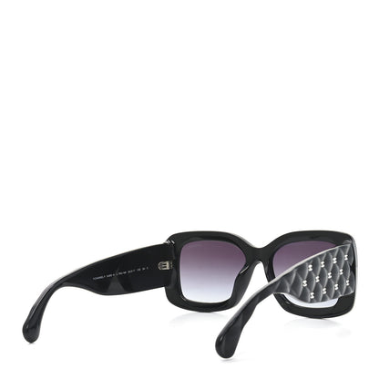 Chanel Acetate Quilted CC Rectangle Sunglasses 5483-A Black 4 of 7