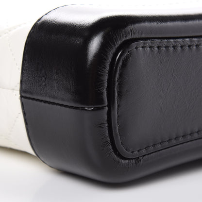 Chanel Aged Calfskin Quilted Small Gabrielle Hobo Black White 8 of 10