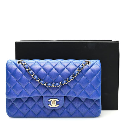 Chanel Iridescent Caviar Quilted Medium Double Flap Blue 11 of 11